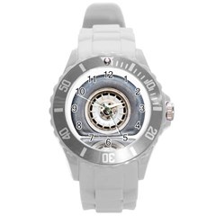 Flat Tire Vehicle Wear Street Round Plastic Sport Watch (l) by Nexatart