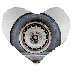 Flat Tire Vehicle Wear Street Large 19  Premium Heart Shape Cushions by Nexatart