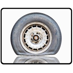 Flat Tire Vehicle Wear Street Double Sided Fleece Blanket (Medium) 