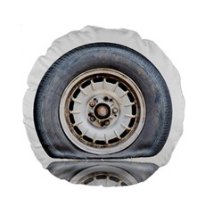 Flat Tire Vehicle Wear Street Standard 15  Premium Flano Round Cushions