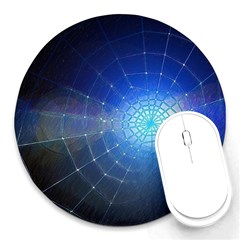 Network Cobweb Networking Bill Round Mousepads by Nexatart