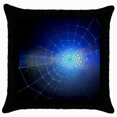 Network Cobweb Networking Bill Throw Pillow Case (black) by Nexatart