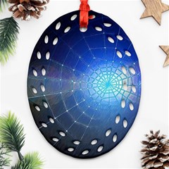 Network Cobweb Networking Bill Ornament (oval Filigree) by Nexatart