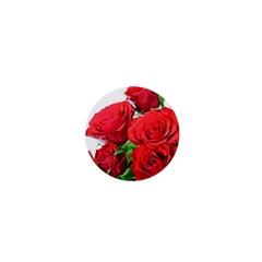 A Bouquet Of Roses On A White Background 1  Mini Buttons by Nexatart