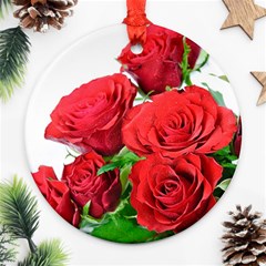 A Bouquet Of Roses On A White Background Ornament (round) by Nexatart