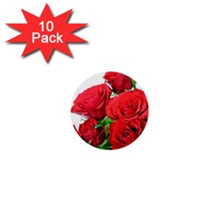 A Bouquet Of Roses On A White Background 1  Mini Buttons (10 Pack)  by Nexatart