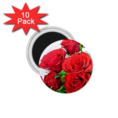 A Bouquet Of Roses On A White Background 1 75  Magnets (10 Pack)  by Nexatart