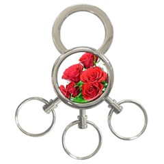 A Bouquet Of Roses On A White Background 3-ring Key Chains by Nexatart