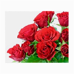 A Bouquet Of Roses On A White Background Small Glasses Cloth by Nexatart