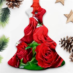 A Bouquet Of Roses On A White Background Christmas Tree Ornament (two Sides) by Nexatart