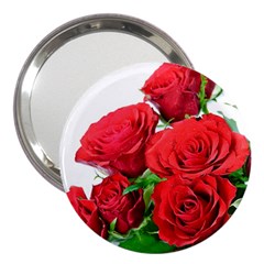 A Bouquet Of Roses On A White Background 3  Handbag Mirrors by Nexatart