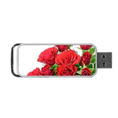 A Bouquet Of Roses On A White Background Portable Usb Flash (two Sides) by Nexatart