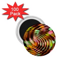 Wave Rings Circle Abstract 1 75  Magnets (100 Pack)  by Nexatart