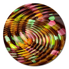 Wave Rings Circle Abstract Magnet 5  (round) by Nexatart