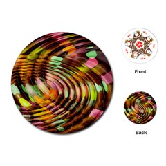 Wave Rings Circle Abstract Playing Cards (round)  by Nexatart