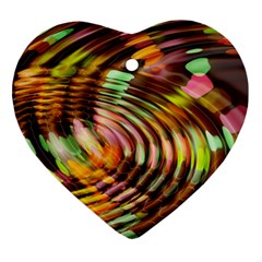 Wave Rings Circle Abstract Heart Ornament (two Sides) by Nexatart