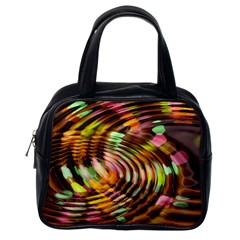 Wave Rings Circle Abstract Classic Handbags (one Side) by Nexatart