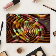 Wave Rings Circle Abstract Cosmetic Bag (large)  by Nexatart