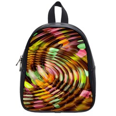 Wave Rings Circle Abstract School Bags (small)  by Nexatart