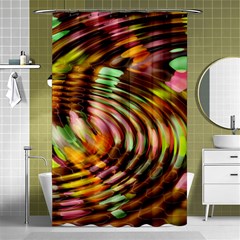 Wave Rings Circle Abstract Shower Curtain 48  X 72  (small)  by Nexatart