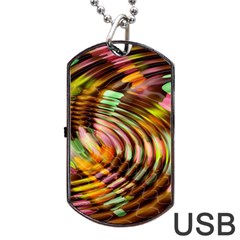 Wave Rings Circle Abstract Dog Tag Usb Flash (one Side) by Nexatart