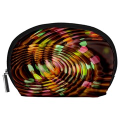 Wave Rings Circle Abstract Accessory Pouches (large)  by Nexatart