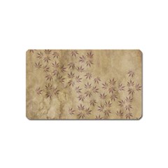 Parchment Paper Old Leaves Leaf Magnet (Name Card)