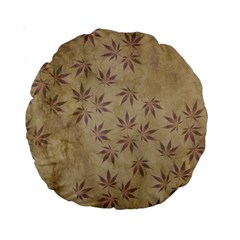 Parchment Paper Old Leaves Leaf Standard 15  Premium Round Cushions