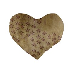 Parchment Paper Old Leaves Leaf Standard 16  Premium Heart Shape Cushions