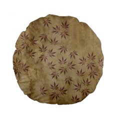 Parchment Paper Old Leaves Leaf Standard 15  Premium Flano Round Cushions