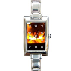 Fire Rays Mystical Burn Atmosphere Rectangle Italian Charm Watch by Nexatart