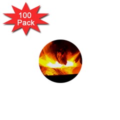 Fire Rays Mystical Burn Atmosphere 1  Mini Buttons (100 Pack)  by Nexatart