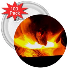 Fire Rays Mystical Burn Atmosphere 3  Buttons (100 Pack)  by Nexatart