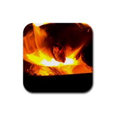 Fire Rays Mystical Burn Atmosphere Rubber Square Coaster (4 Pack)  by Nexatart