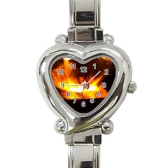 Fire Rays Mystical Burn Atmosphere Heart Italian Charm Watch by Nexatart