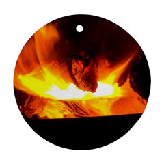 Fire Rays Mystical Burn Atmosphere Round Ornament (two Sides) by Nexatart