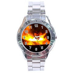 Fire Rays Mystical Burn Atmosphere Stainless Steel Analogue Watch by Nexatart