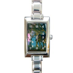 Background Forest Trees Nature Rectangle Italian Charm Watch by Nexatart