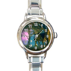 Background Forest Trees Nature Round Italian Charm Watch by Nexatart