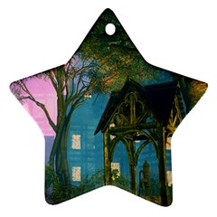 Background Forest Trees Nature Ornament (star) by Nexatart