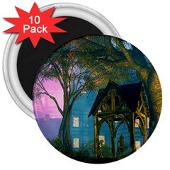 Background Forest Trees Nature 3  Magnets (10 Pack)  by Nexatart