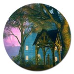 Background Forest Trees Nature Magnet 5  (Round) Front