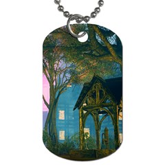 Background Forest Trees Nature Dog Tag (two Sides) by Nexatart