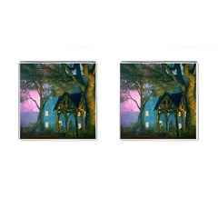 Background Forest Trees Nature Cufflinks (square) by Nexatart