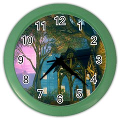 Background Forest Trees Nature Color Wall Clocks by Nexatart