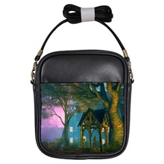 Background Forest Trees Nature Girls Sling Bags by Nexatart