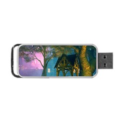 Background Forest Trees Nature Portable Usb Flash (two Sides) by Nexatart