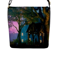 Background Forest Trees Nature Flap Messenger Bag (l)  by Nexatart