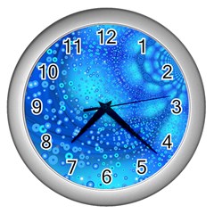 Bokeh Background Light Reflections Wall Clocks (silver)  by Nexatart