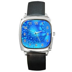 Bokeh Background Light Reflections Square Metal Watch by Nexatart